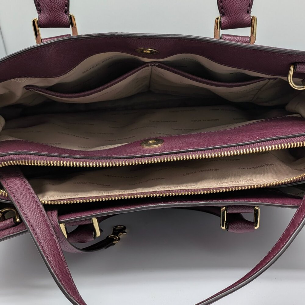 Michael Kors large satchel burgundy - Picture 5 of 6